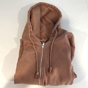 Brandy melville brown oversized zip up